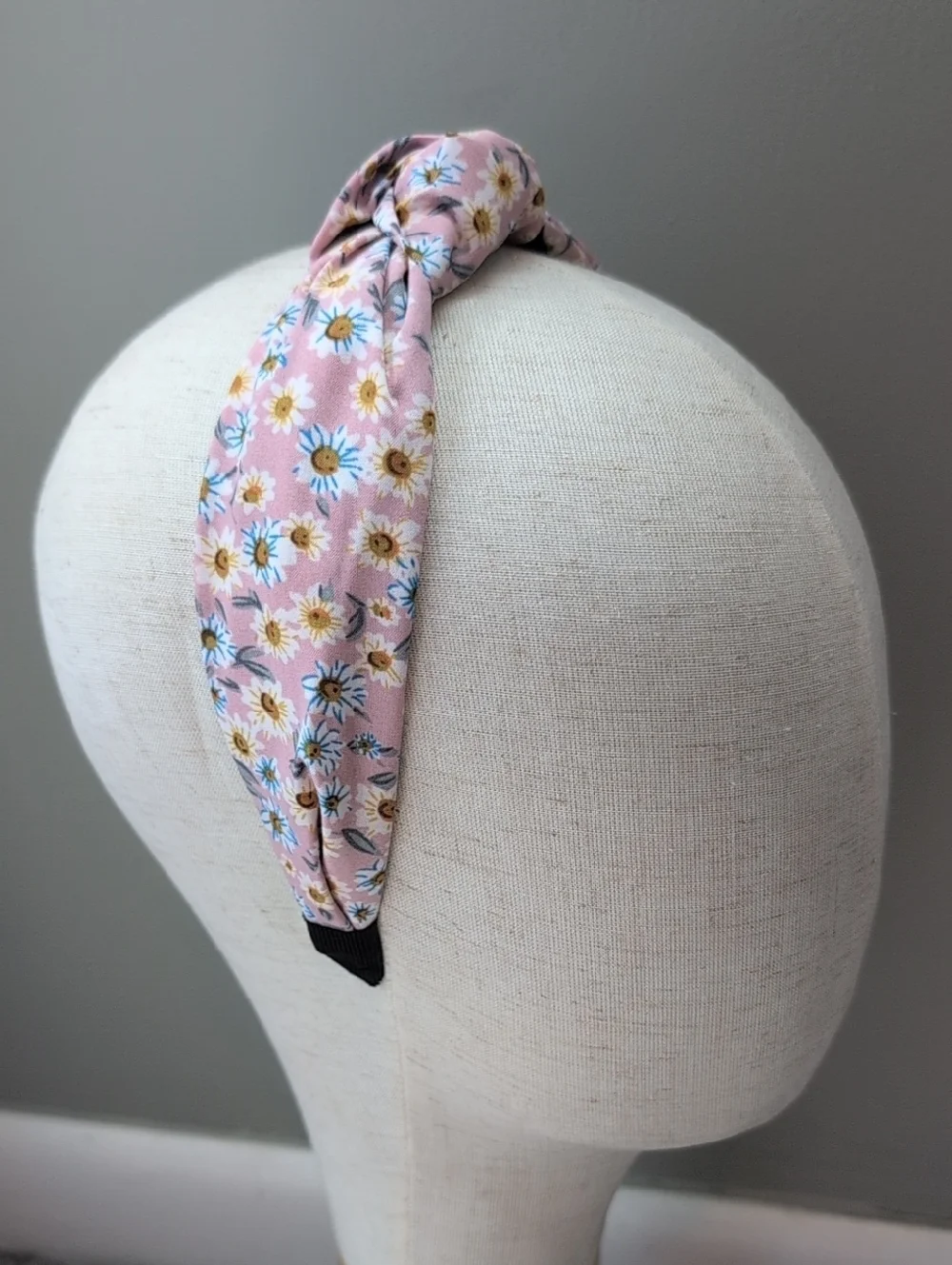 Pink Floral Knotted Headband
